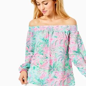 NWT! Lilly Pulitzer Off the Shoulder Mary Ellen Top